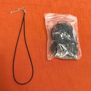 12 New 16” Black Choker Necklaces, Leather